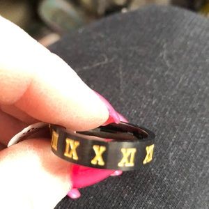 New black stainless easy fit Wedding Band 10.5